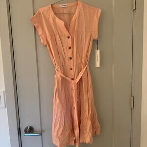 Calvin Klein Brand New With Tag Pink Midi Crepe Dress Summer Dress